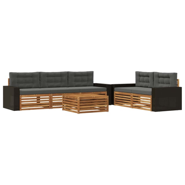 vidaXL Outdoor-Sofagarnitur 6 Stk Natur und Anthrazit 3383035