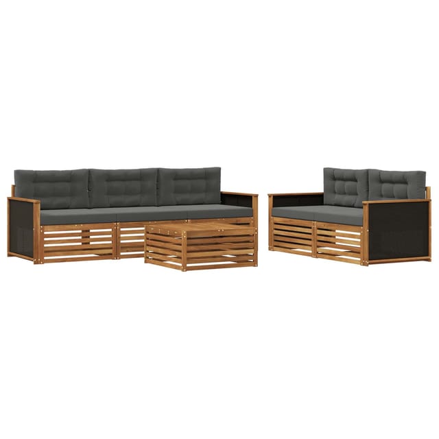 vidaXL Outdoor-Sofagarnitur 6 Stk Natur und Anthrazit 3383015