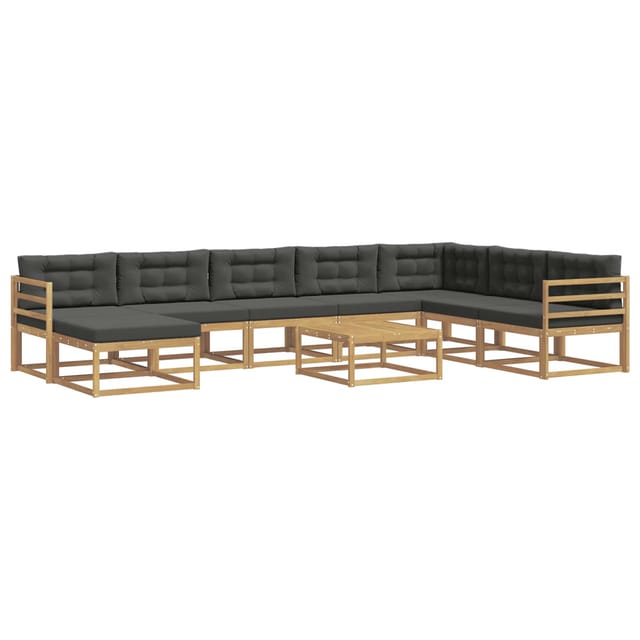 vidaXL Outdoor-Sofagarnitur 9 Stk Weiß und Anthrazit 3386886