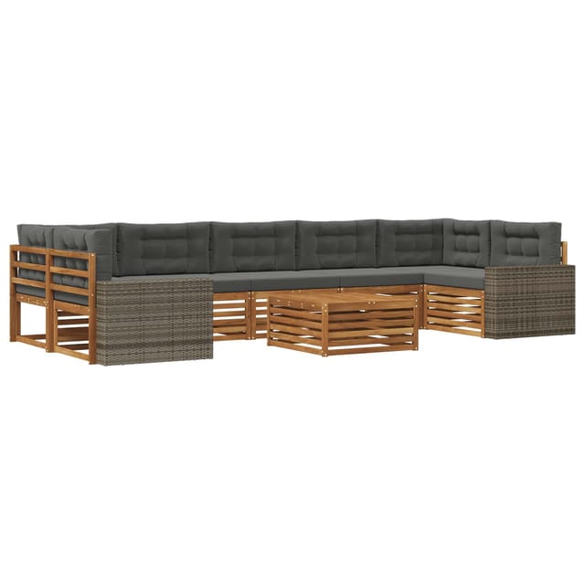 vidaXL Outdoor-Sofagarnitur 8 Stk Natur und Anthrazit 3383160