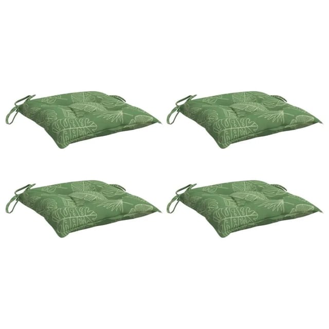 vidaXL Stuhlkissen 4 Stk Blattmuster 40x40x7 cm Stoff 361499