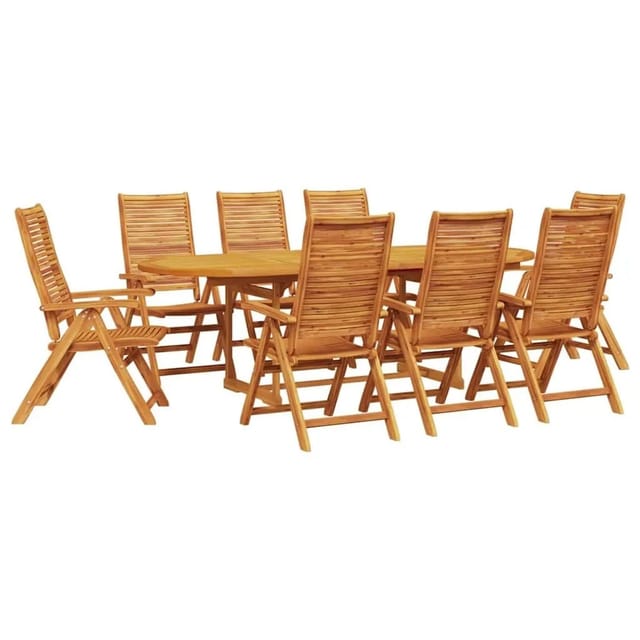 vidaXL Garten Essgruppe 9 Stk Braun Massivholz Akazie 3375723
