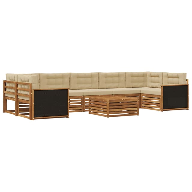 vidaXL Outdoor-Sofagarnitur 8 Stk Natur und Beige 3383136