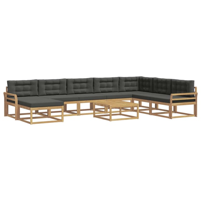 vidaXL Outdoor-Sofagarnitur 9 Stk Weiß und Anthrazit 3386901