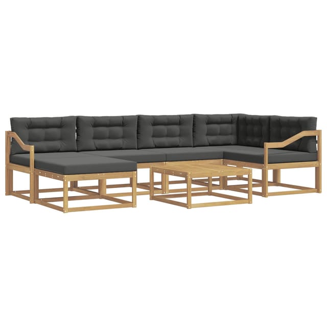vidaXL Outdoor-Sofagarnitur 7 Stk Weiß und Anthrazit 3386741