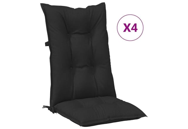 vidaXL Set Hochlehner-Stuhlkissen 4 Stk Melange Schwarz 4002368