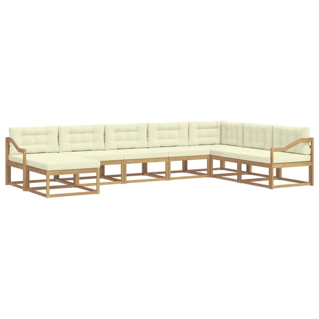 vidaXL Outdoor-Sofagarnitur 8 Stk Weiß und Creme 3386879