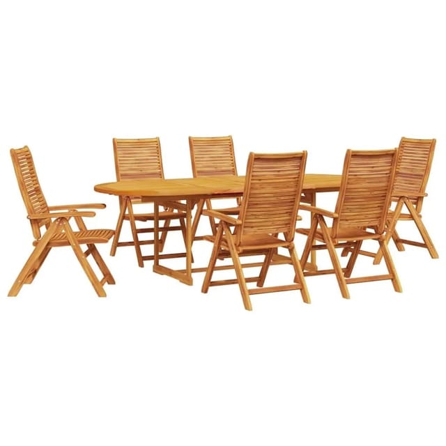 vidaXL Garten Essgruppe 7 Stk Braun Massivholz Akazie 3375722