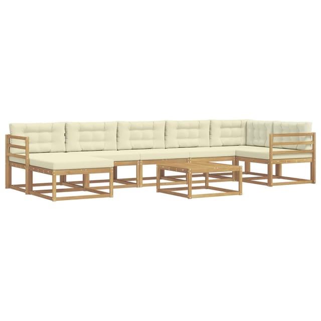 vidaXL Outdoor-Sofagarnitur 8 Stk Weiß und Creme 3386779