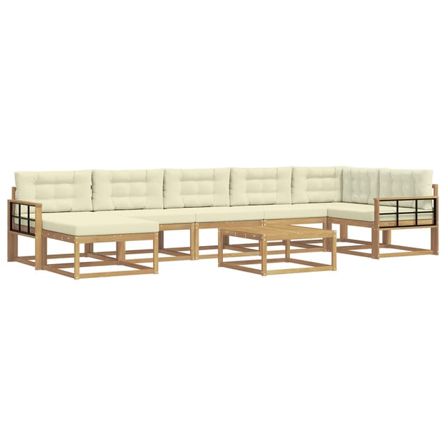 vidaXL Outdoor-Sofagarnitur 8 Stk Weiß und Creme 3386804