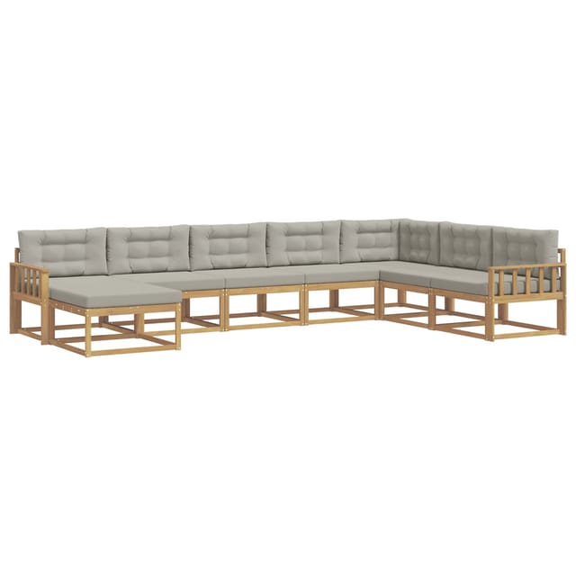 vidaXL Outdoor-Sofagarnitur 8 Stk Weiß und Hellgrau 3386860