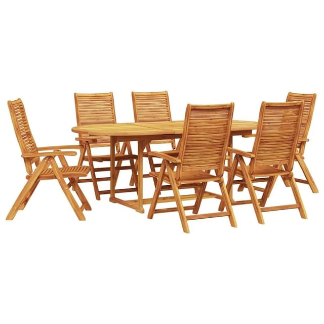 vidaXL Garten Essgruppe 7 Stk Braun Massivholz Akazie 3375715