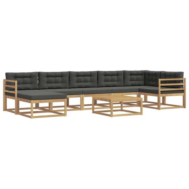 vidaXL Outdoor-Sofagarnitur 8 Stk Weiß und Anthrazit 3386781