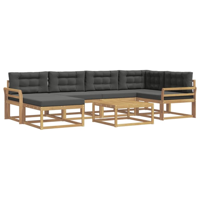vidaXL Outdoor-Sofagarnitur 7 Stk Weiß und Anthrazit 3386726