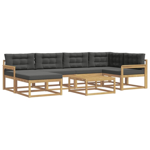 vidaXL Outdoor-Sofagarnitur 7 Stk Weiß und Anthrazit 3386716