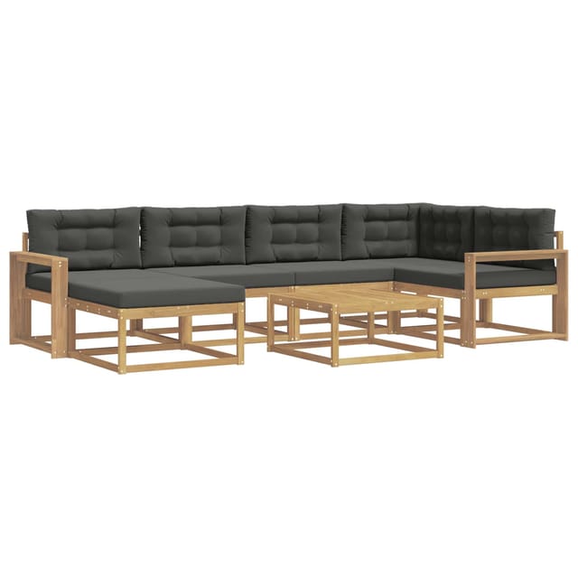 vidaXL Outdoor-Sofagarnitur 7 Stk Weiß und Anthrazit 3386731