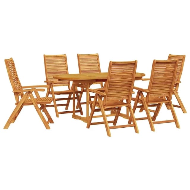 vidaXL Garten Essgruppe 7 Stk Braun Massivholz Akazie 3375719
