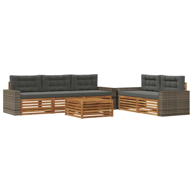 vidaXL Outdoor-Sofagarnitur 6 Stk Natur und Anthrazit 3383040