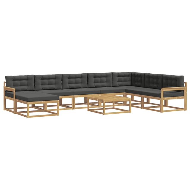 vidaXL Outdoor-Sofagarnitur 9 Stk Weiß und Anthrazit 3386891