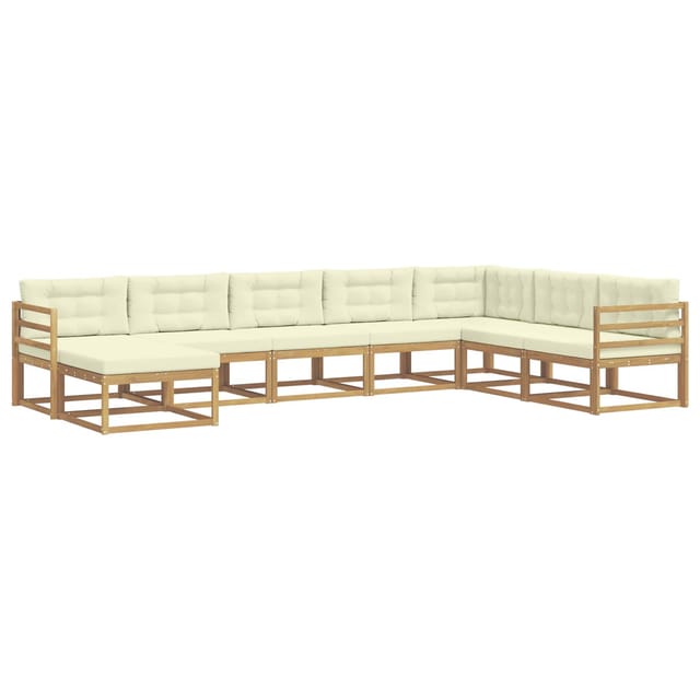 vidaXL Outdoor-Sofagarnitur 8 Stk Weiß und Creme 3386849