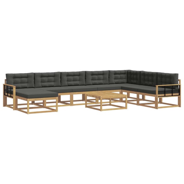 vidaXL Outdoor-Sofagarnitur 9 Stk Weiß und Anthrazit 3386911