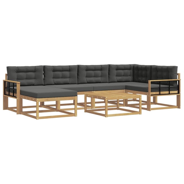 vidaXL Outdoor-Sofagarnitur 7 Stk Weiß und Anthrazit 3386736