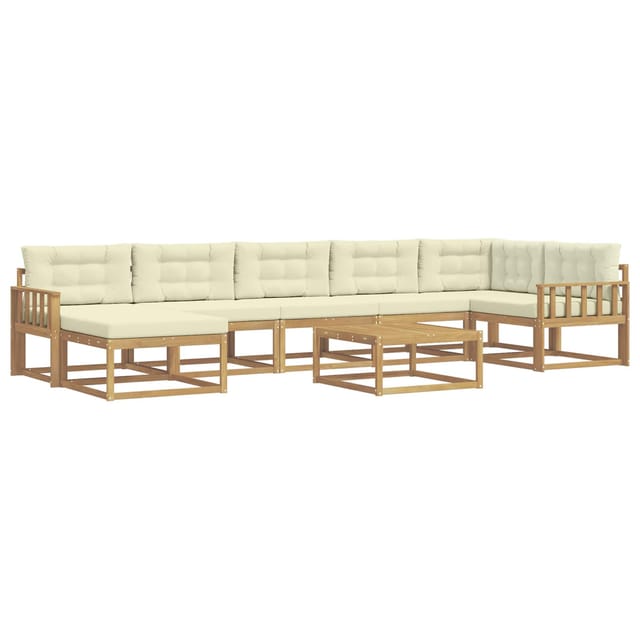 vidaXL Outdoor-Sofagarnitur 8 Stk Weiß und Creme 3386789