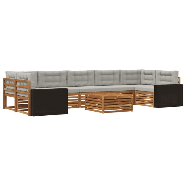 vidaXL Outdoor-Sofagarnitur 8 Stk Natur und Hellgrau 3383154