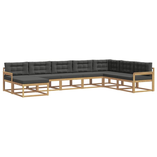 vidaXL Outdoor-Sofagarnitur 8 Stk Weiß und Anthrazit 3386856