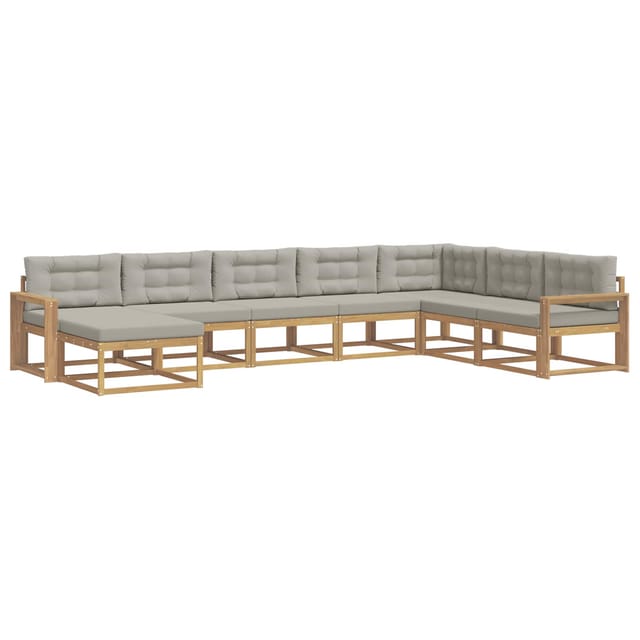 vidaXL Outdoor-Sofagarnitur 8 Stk Weiß und Hellgrau 3386870