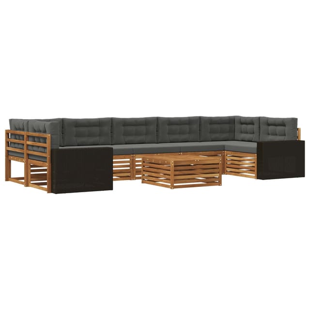 vidaXL Outdoor-Sofagarnitur 8 Stk Natur und Anthrazit 3383155