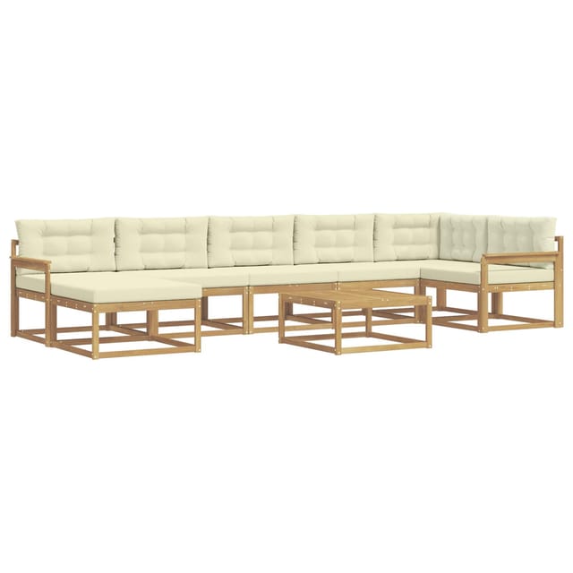 vidaXL Outdoor-Sofagarnitur 8 Stk Weiß und Creme 3386784