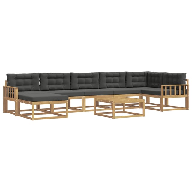 vidaXL Outdoor-Sofagarnitur 8 Stk Weiß und Anthrazit 3386791