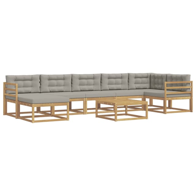 vidaXL Outdoor-Sofagarnitur 8 Stk Weiß und Hellgrau 3386780