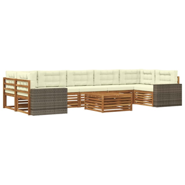 vidaXL Outdoor-Sofagarnitur 8 Stk Natur und Creme 3383158