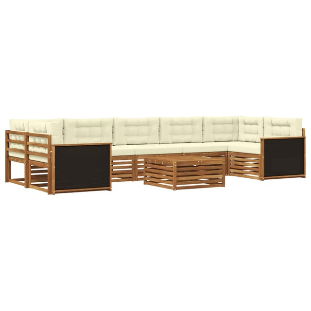 vidaXL Outdoor-Sofagarnitur 8 Stk Natur und Creme 3383133