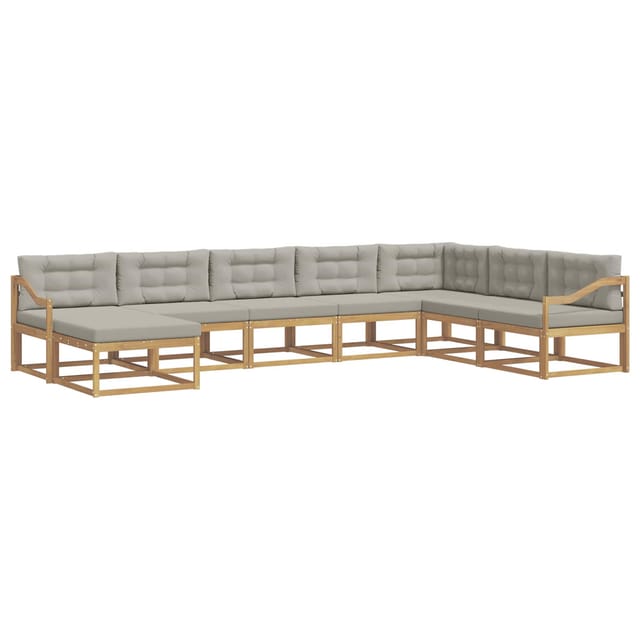 vidaXL Outdoor-Sofagarnitur 8 Stk Weiß und Hellgrau 3386880
