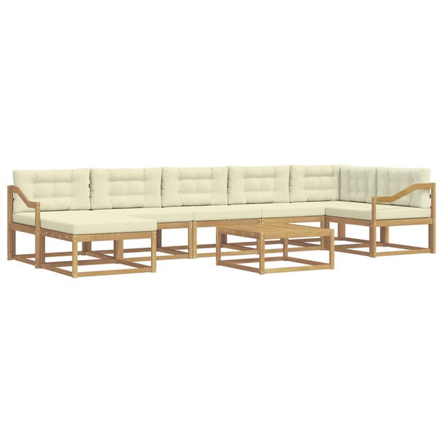 vidaXL Outdoor-Sofagarnitur 8 Stk Weiß und Creme 3386809