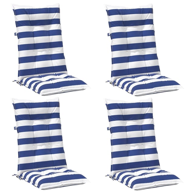 vidaXL Kissen für Draußen 4 Stk Blau und Weiß 120 x 50 x 7 cm Stoff 42040528