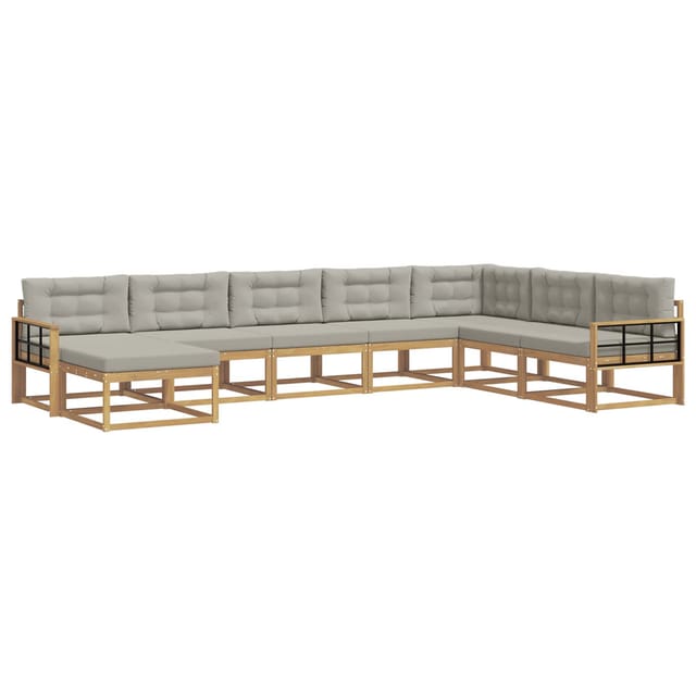 vidaXL Outdoor-Sofagarnitur 8 Stk Weiß und Hellgrau 3386875