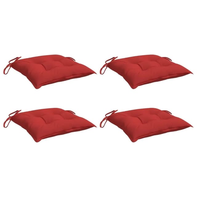 vidaXL Stuhlkissen 4 Stk Rot 40x40x7 cm Oxford-Gewebe 361469