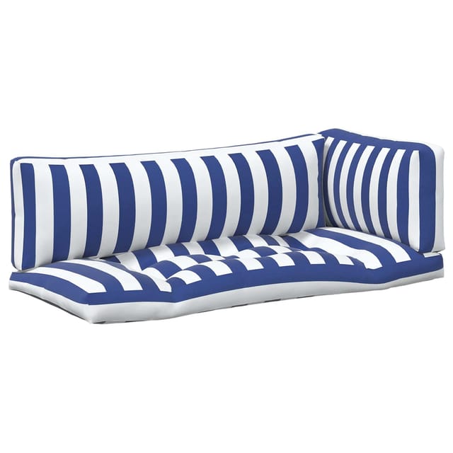 vidaXL Kissen für Draußen 3 Stk Blau und Weiß 103 x 58 x 10 cm Stoff 42040530