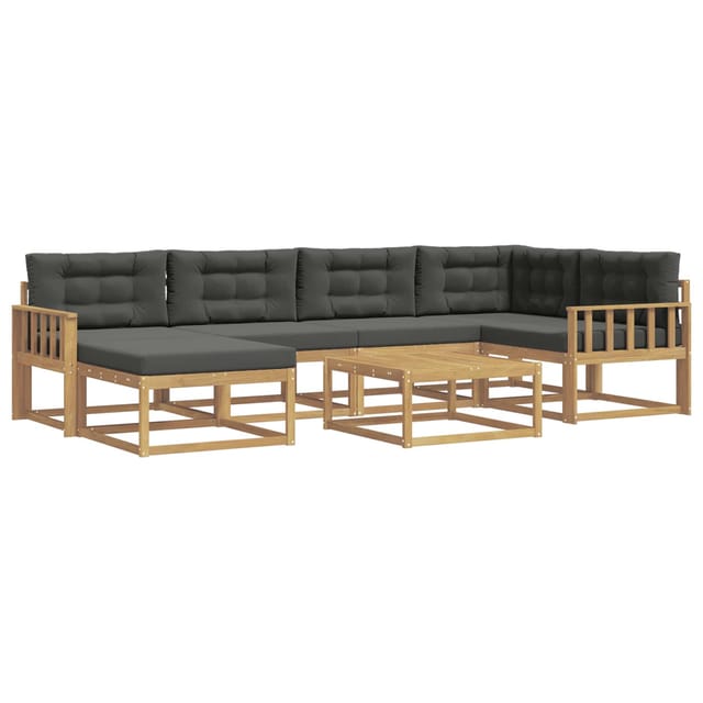vidaXL Outdoor-Sofagarnitur 7 Stk Weiß und Anthrazit 3386721