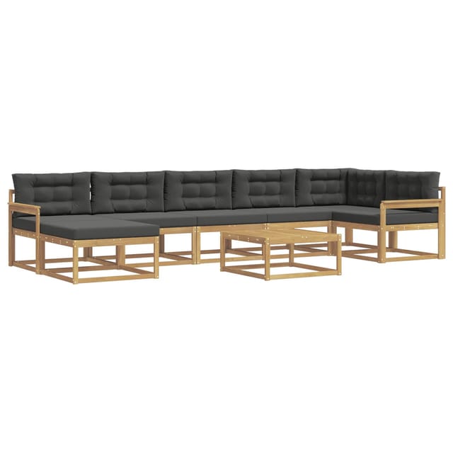 vidaXL Outdoor-Sofagarnitur 8 Stk Weiß und Anthrazit 3386786