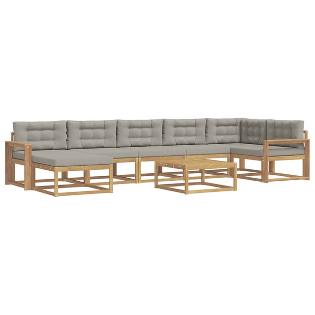 vidaXL Outdoor-Sofagarnitur 8 Stk Weiß und Hellgrau 3386800