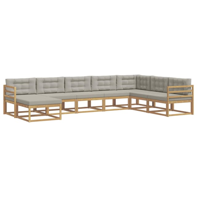 vidaXL Outdoor-Sofagarnitur 8 Stk Weiß und Hellgrau 3386850