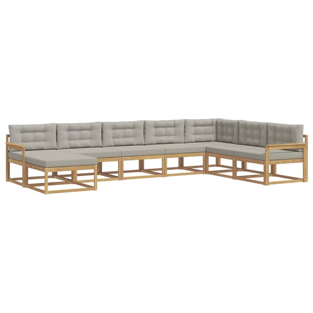 vidaXL Outdoor-Sofagarnitur 8 Stk Weiß und Hellgrau 3386855