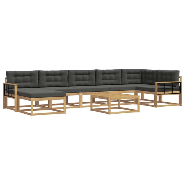 vidaXL Outdoor-Sofagarnitur 8 Stk Weiß und Anthrazit 3386806
