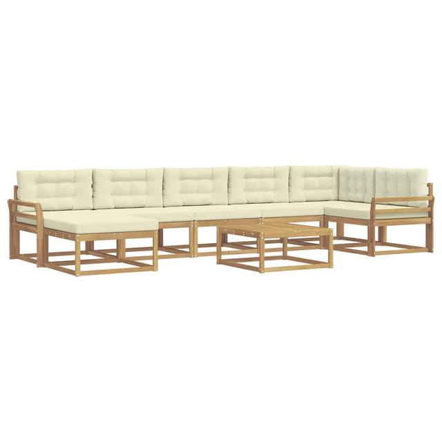 vidaXL Outdoor-Sofagarnitur 8 Stk Weiß und Creme 3386794