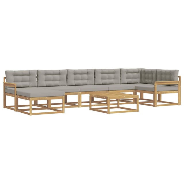 vidaXL Outdoor-Sofagarnitur 8 Stk Weiß und Hellgrau 3386785